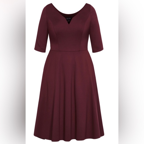 City chic cute girl dress Merlot 18 W NWT - Picture 4 of 6